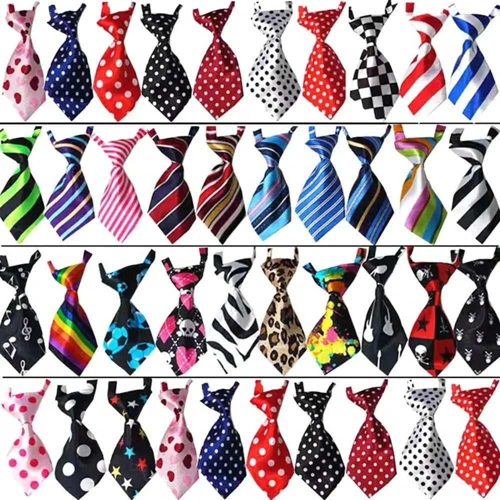25/50/100pcs Bulk Dog Ties Mix Colors Cat Dog Neckties Dog Grooming Accessories Adjustable Small Dogs Bowties Supplies - Nova Trendz