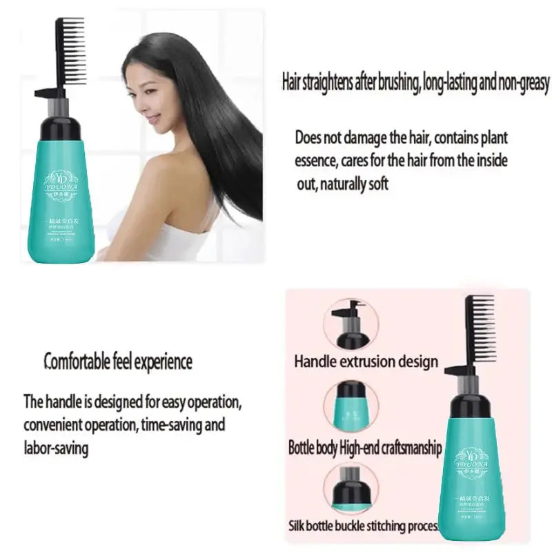 Hair Straightening Cream And Comb Set Nourishing No Hurting Repair Damaged Hair Keratin Smooth Care Improving Frizziness Ionperm Nova Trendz