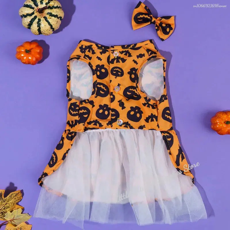 Halloween Pet Dog Dress For Small Medium Dogs Cosplay Costume Pet Dresses Fashion Bow Cat Princess Skirt Chiahuahua Dog Clothes Nova Trendz