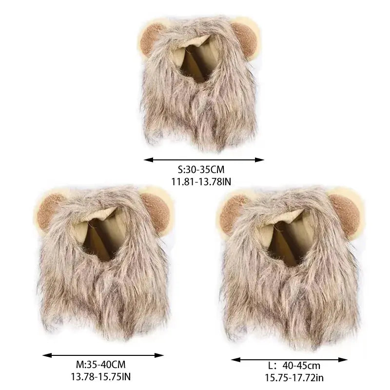 Pet Hairpiece - Humorous Lion Mane Headgear for Dogs and Cats, Adjustable Costume Accessories for Fun Dress-up and Play - Nova Trendz