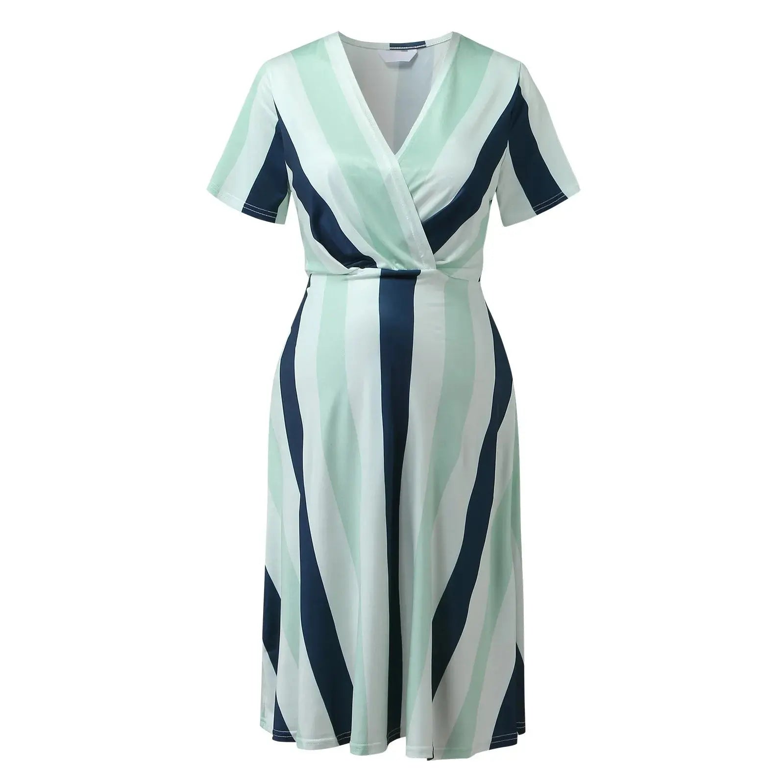Spaghetti Dress Loose Casual Maternity Women Beach Striped Printed A Line Lace Short Sleeve Dresses Nova Trendz