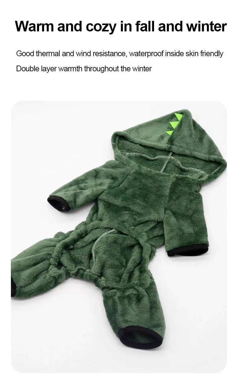 Pet Cat Dog Halloween Dog Clothes for Small Dogs Funny Dinosaur Cosplay Costume Winter Warm Cat Coat Fleece Hoodies Sweater Nova Trendz
