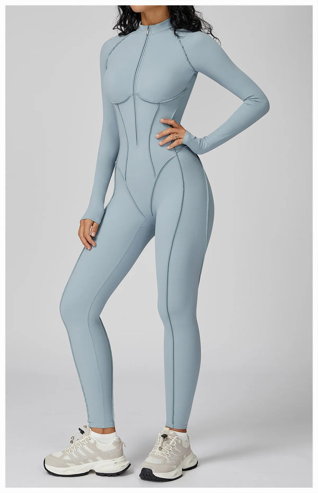 Yoga Bodysuit Long Sleeved Women's Tracksuits Gym Zipper Jumpsuits Sports Workout High-intensity Fitness One-piece Tights Suit Nova Trendz