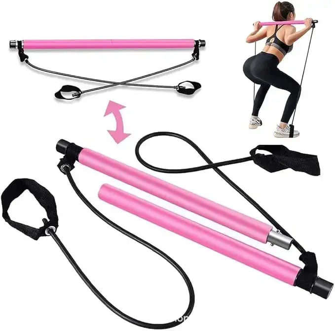 Pilates stick multi functional fitness stick Yoga Pilates gym equipment elasticity exercise training hip pulling rope workout Nova Trendz