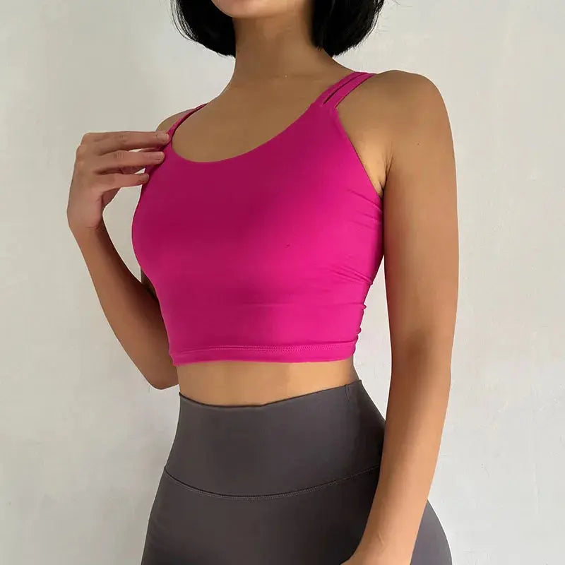 Women's Sports Bras Fitness Top, Sexy Lingerie, Push Up Fixed Pad, Yoga Bra, Back knotted Underwear, Running Vest, Gym Tops - Nova Trendz
