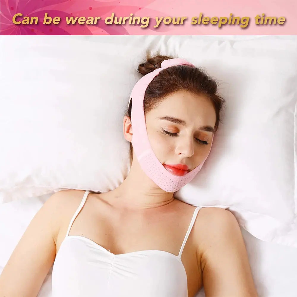 Double Chin Remover Facial Lifting Slimming Bandage V Line Shaped Cheek Face Lift Up Belt Strap Jaw Face Tightening Massagers - Nova Trendz