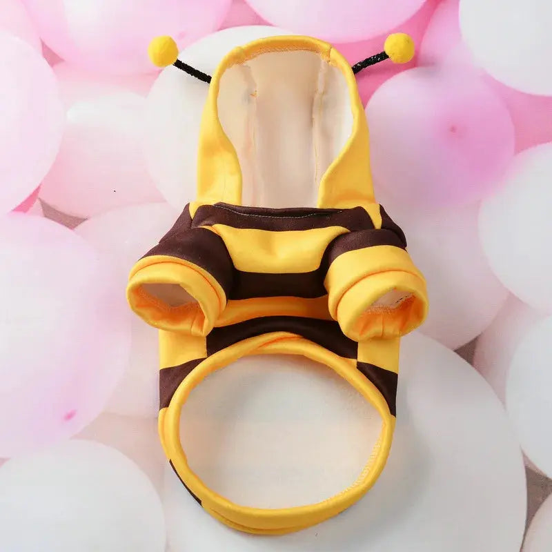 Pet Halloween Costume Honey Bee Role Play Hoodie with Buckle or Not Dogs Cats Party Cosplay Funny Outfit Clothes Dog Hoodies - Nova Trendz