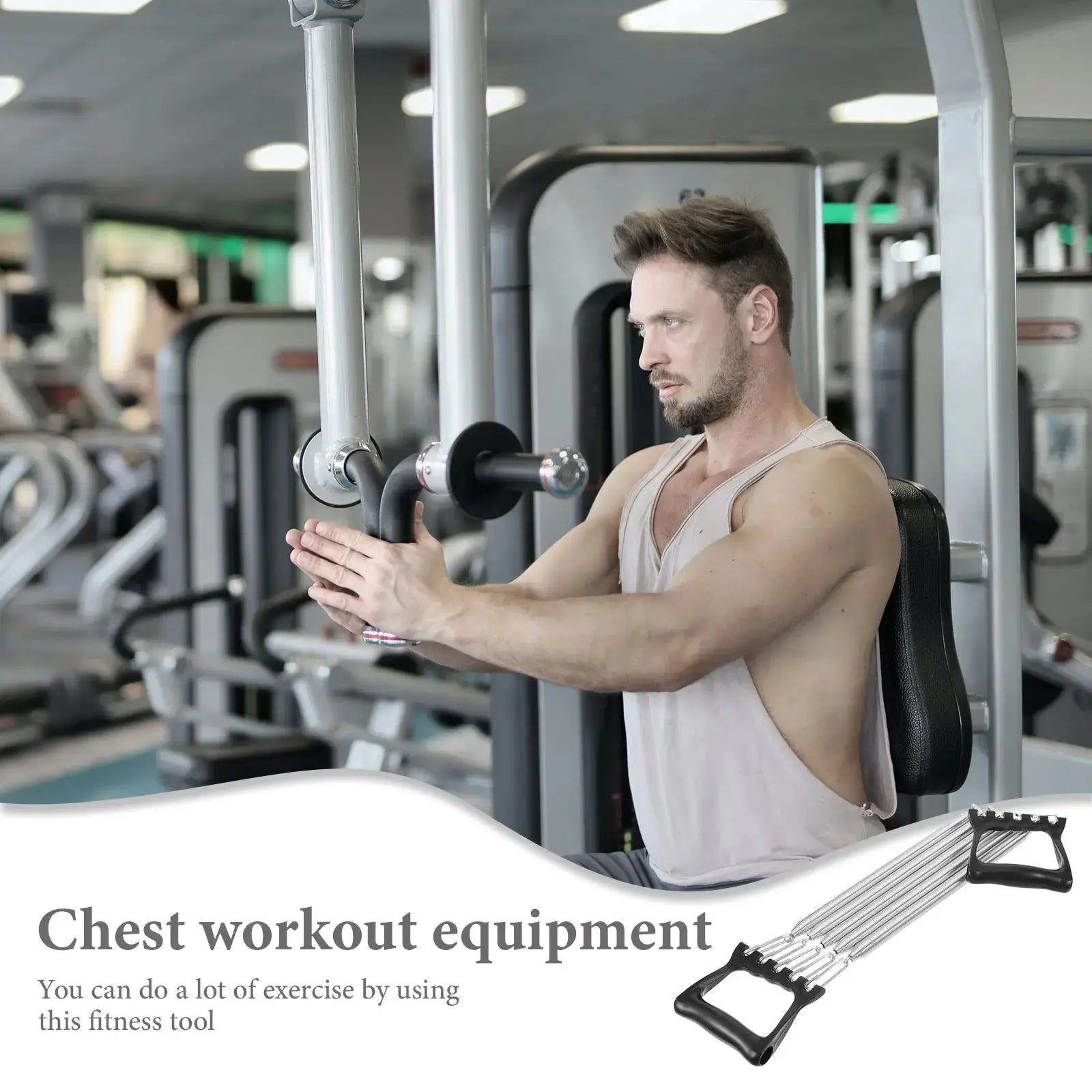 5Pcs Plastic Handle Spring Puller Chest Expander Adjustable Grip Strength Trainer Fitness Supplies Resistance Bands Workout Nova Trendz