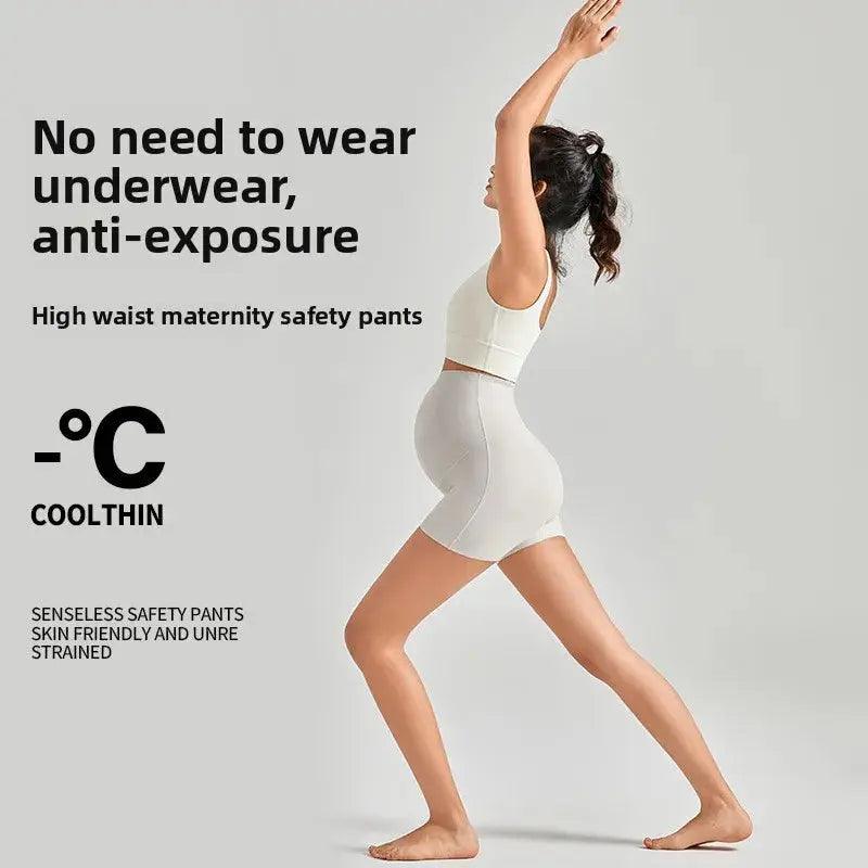 Maternity Safety Pants for Summer Crotch-free Underwear High-waisted Large-size High-elastic Maternity Leggings Nova Trendz