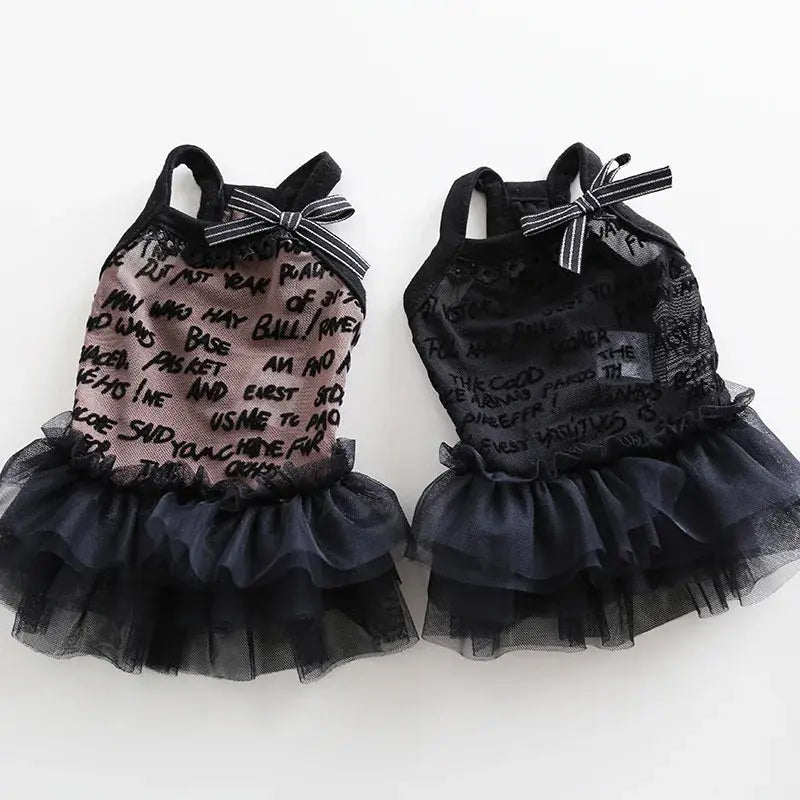 Dogs and Cats Dress Letters and Lace Design Pet Puppy Shirt Spring/Summer Clothes Outfit 2 Colours Nova Trendz