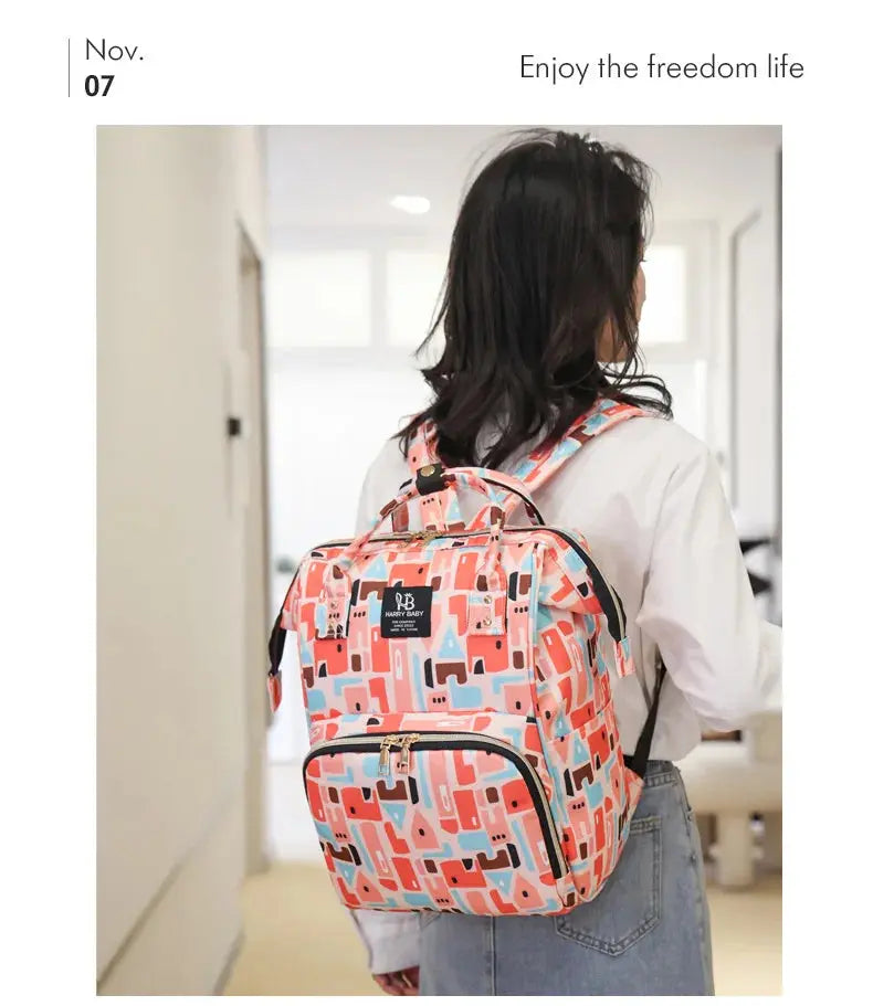 Fashion Print Nappy Backpack Bag Mummy Large Capacity Bag Mom Baby Multi-function Outdoor Travel Diaper Bags for Baby Care Stuff Nova Trendz