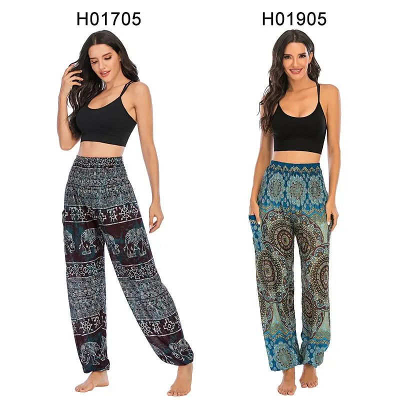 Yoga Pants Women Hippie Harem Printed Leggings Boho High Waisted Pantalone De Mujer Cintura Alta Calca Feminina Beach - Nova Trendz