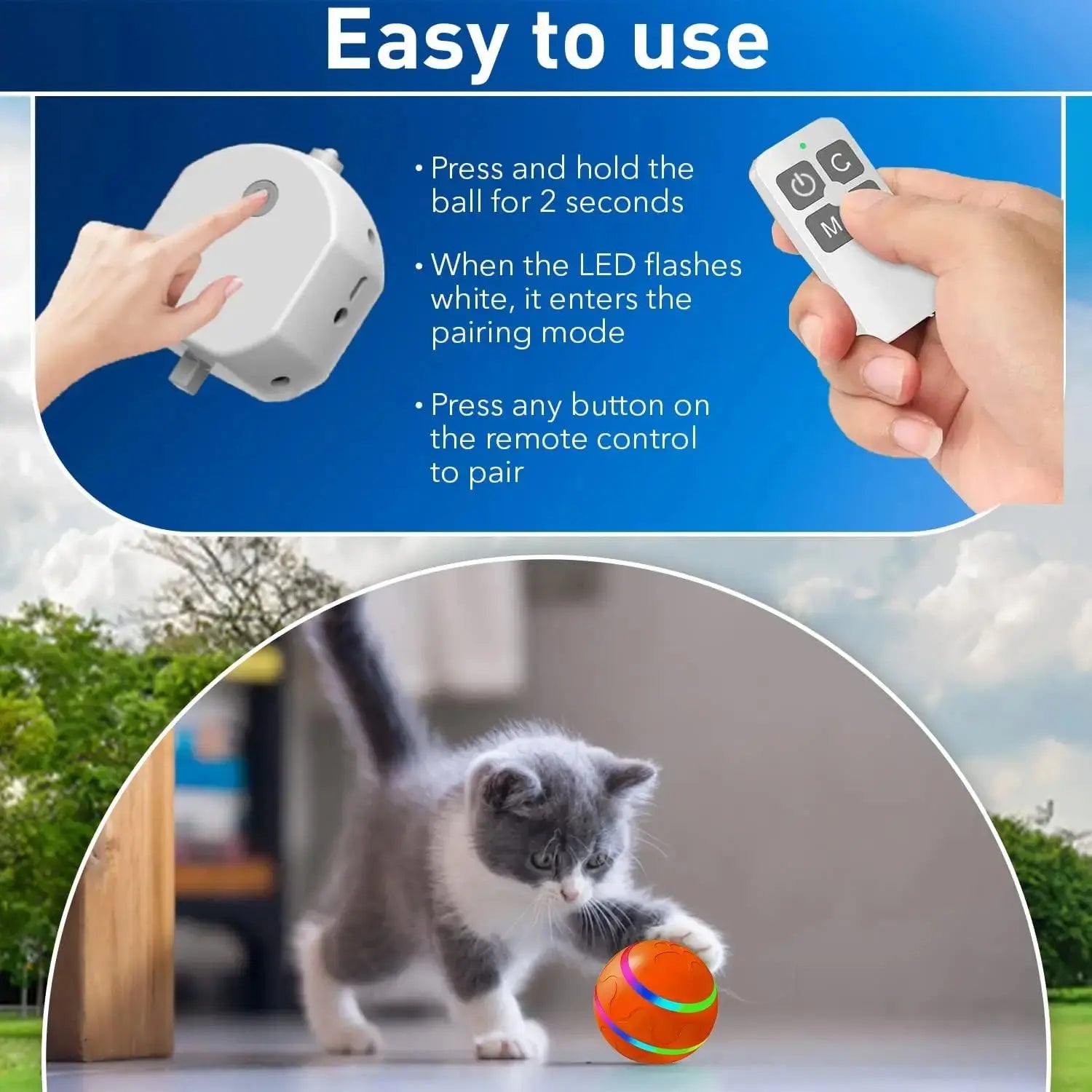 Interactive Dog Toy Ball with Remote Control, Active Rolling Ball for Dogs,Wicked Ball for Small Medium Large Dogs  pet toys Nova Trendz