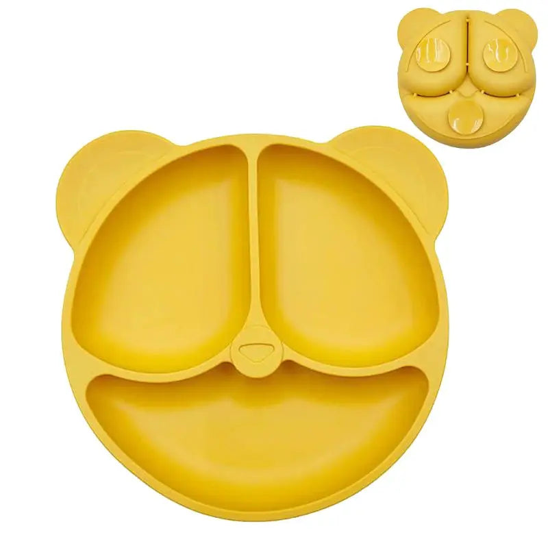 Baby Safe Silicone Dining Plate Suction Cartoon Children Dishes Feeding Toddler Training Tableware Retro Kids Smile Face Bowl Nova Trendz