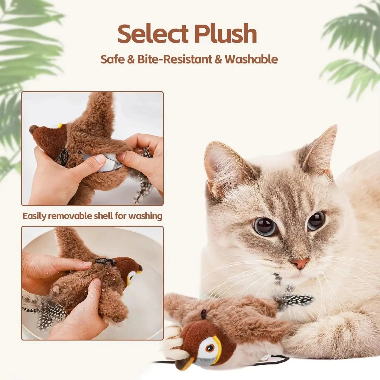 Interactive Flying Bird Cat Toy (with Catnip) Toy Flapping Bird Cat Toy Flying Interactive Flapping Chirping Bird Cat Toy Nova Trendz