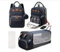 3 In 1 Diaper Bag Backpack Foldable Baby Bed Waterproof Travel Bag with USB Charge Diaper Bag Backpack with Changing Bed 3 types Nova Trendz