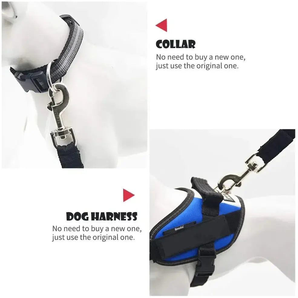Dog Harness Lead Clip Safety Lever Traction Dog Collars Dogs Accessoires Adjustable Pet Cat Dog Car Seat Belt Pet Seat Vehicle Nova Trendz
