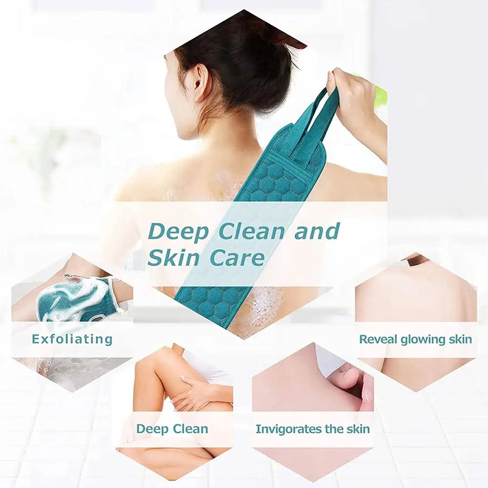 Exfoliating Body Scrubber Set - Includes Back Scrubber, Bath Glove And Shower Bath Sponge Loofah Nova Trendz
