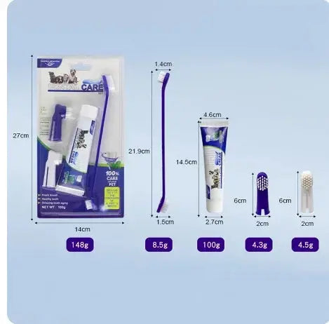 Pet Toothpaste Toothbrush Dog Cat Teeth Cleaning Dog Cat Fingertips Cat Dog Disposable Toothbrush Toothpaste Set - Nova Trendz