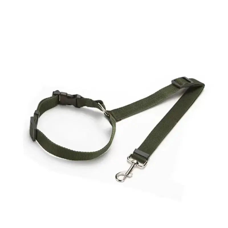 Solid Color Two-in-one Pet Car Seat Belt Nylon Lead Leash Backseat Safety Belt Adjustable Dogs Harness Collar Pet Accessories - Nova Trendz