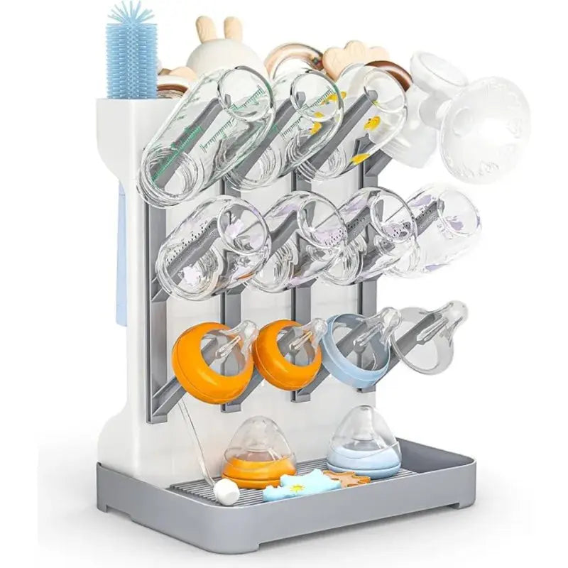 Baby Bottle Drying Rack Vertical Bottle Dryer Rack Holder Organizer Space Saving Standing Drying Rack for Baby Bottles and Cup Nova Trendz