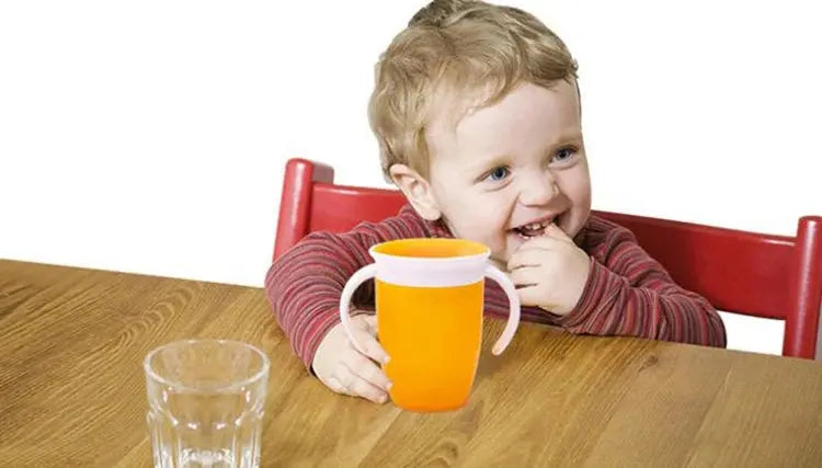 360 Degrees Can Be Rotated Baby Learning Drinking Cup with Double Handle Flip Lid Leakproof Silicone Infants Water Cups Bottle Nova Trendz