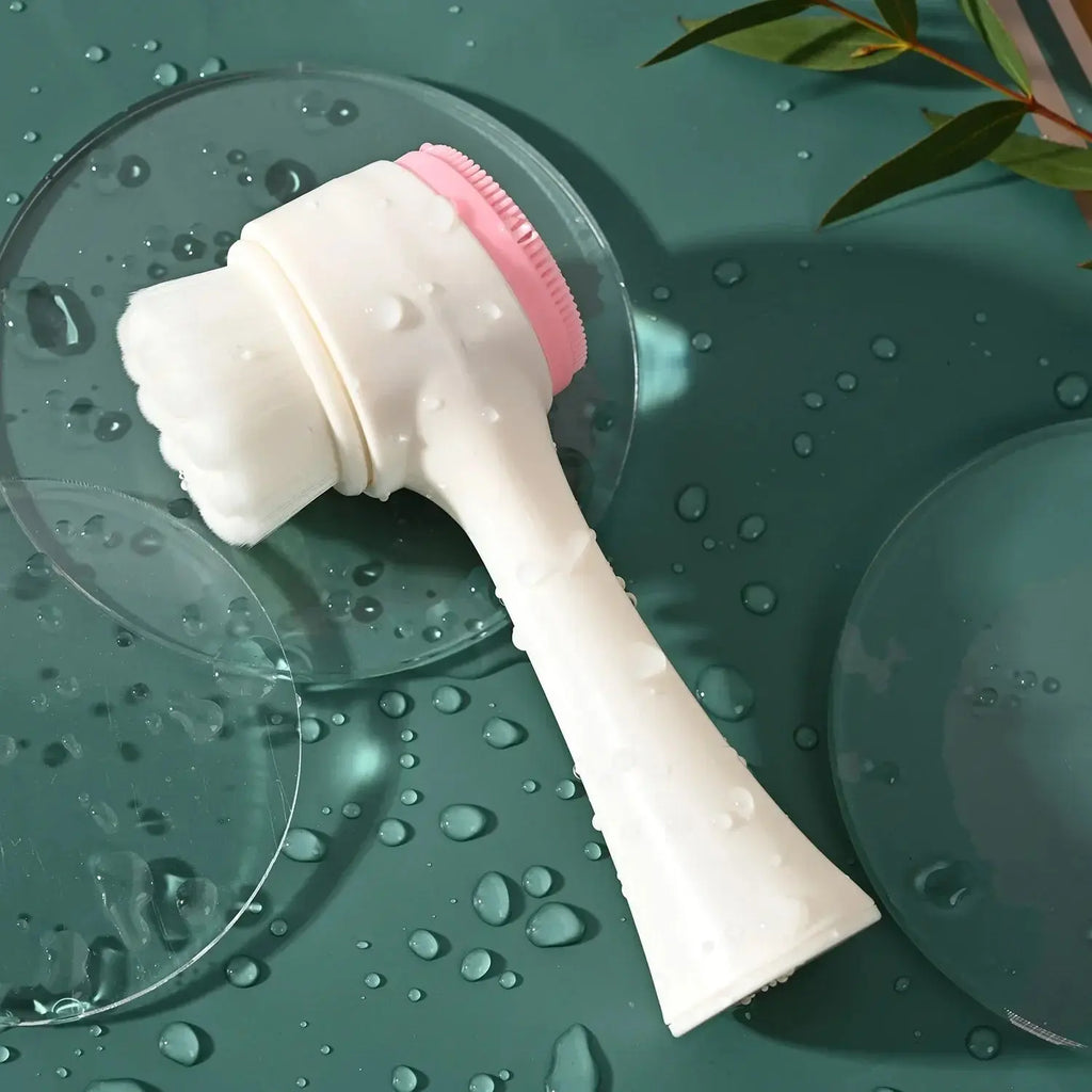 Silicone Facial Facial Cleansing Brush Manual Massage Facial Cleansing Brush Soft Bristles Silicone 3D Double-Sided Face Brushes Nova Trendz