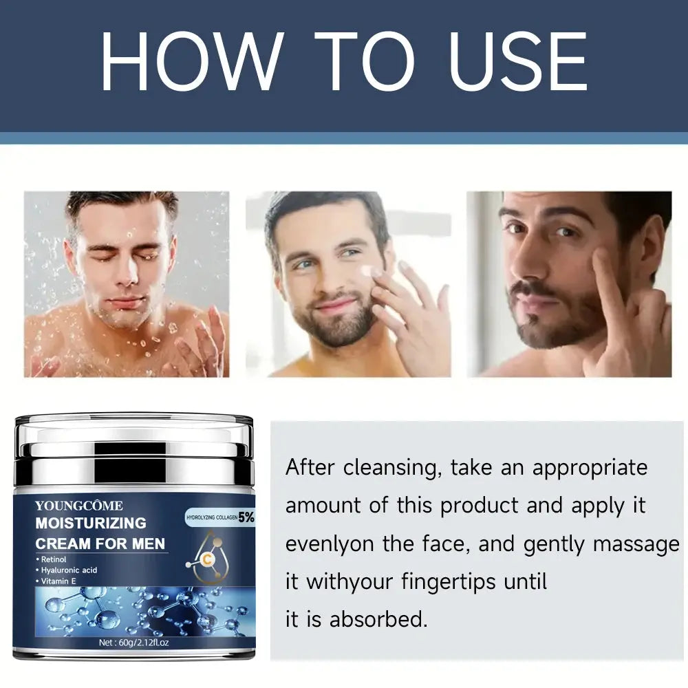 Men's Collagen moisturizing cream with retinol and vitamins, Anti-wrinkle Repair,fade fine lines,hyaluronic acid facial skincare - Nova Trendz