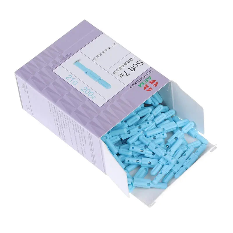200Pcs 21G Soft Blood Glucose Medical Collecting Lancet Needles Diabetes Tests Nova Trendz