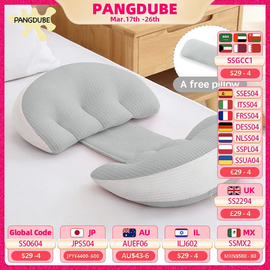 PANGDUBE Pregnancy Waist Support Pillow for Pregnant Women Sleeping Body Pillow Care for Pregnancy Cushion Adjustable Length