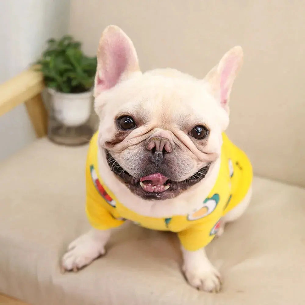 Warm Dog Clothes Cute Print Puppy Pet Clothing French Bulldog Hoodie Winter Dog Pajamas Sweater Coat for Small Medium Dogs Cats - Nova Trendz