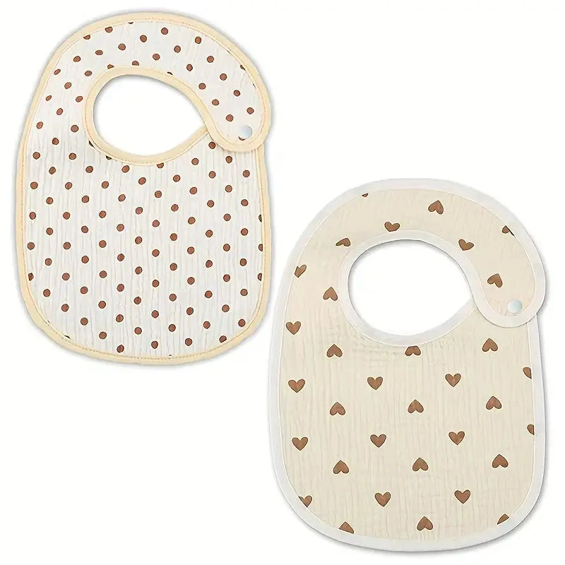 2pcs Newborn Baby Cotton Gauze Bibs Waterproof Infant Boys Girls Burp Cloths Printing Scarf Toddler Saliva Towel Feeding Stuff Nova Trendz
