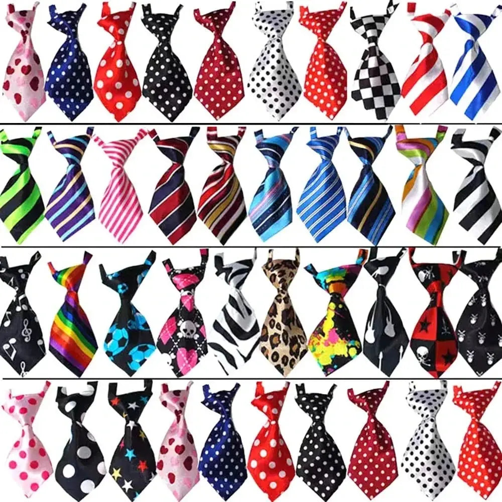 25/50/100pcs Bulk Dog Ties Mix Colors Cat Dog Neckties Dog Grooming Accessories Adjustable Small Dogs Bowties Supplies - Nova Trendz