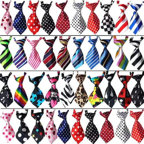 25/50/100pcs Bulk Dog Ties Mix Colors Cat Dog Neckties Dog Grooming Accessories Adjustable Small Dogs Bowties Supplies - Nova Trendz
