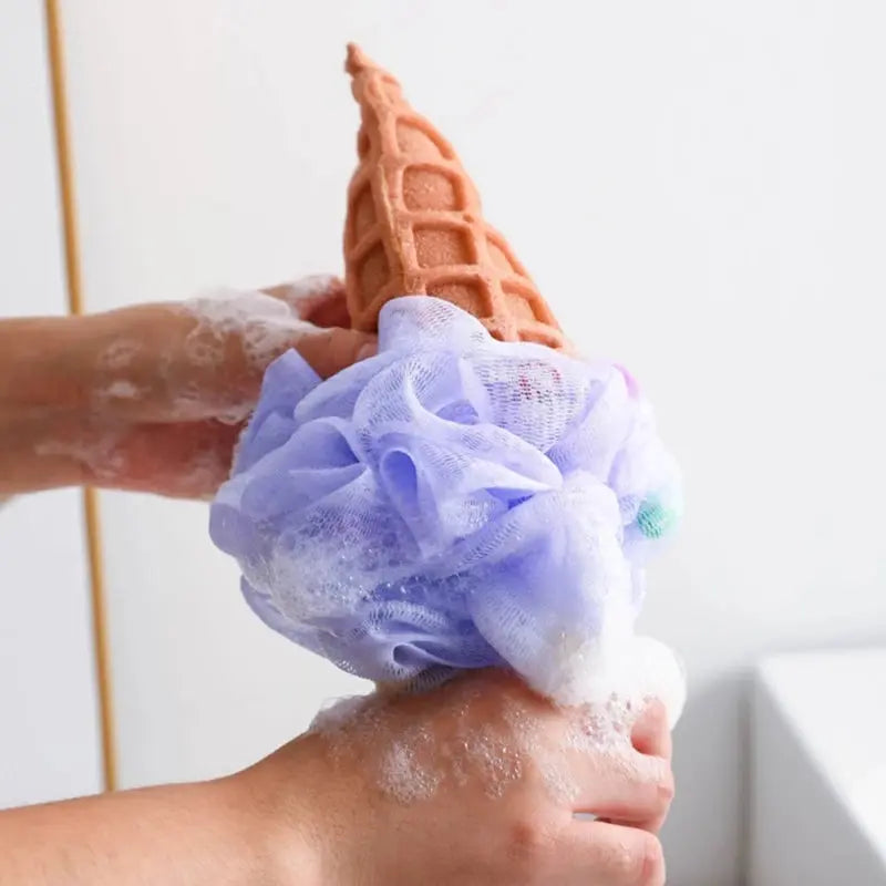Bath Sponge Ice Cream Exfoliating Loofah Body Scrubber Shower Cleaning Loofahs Bathroom Men Women Bathing Accessories Nova Trendz