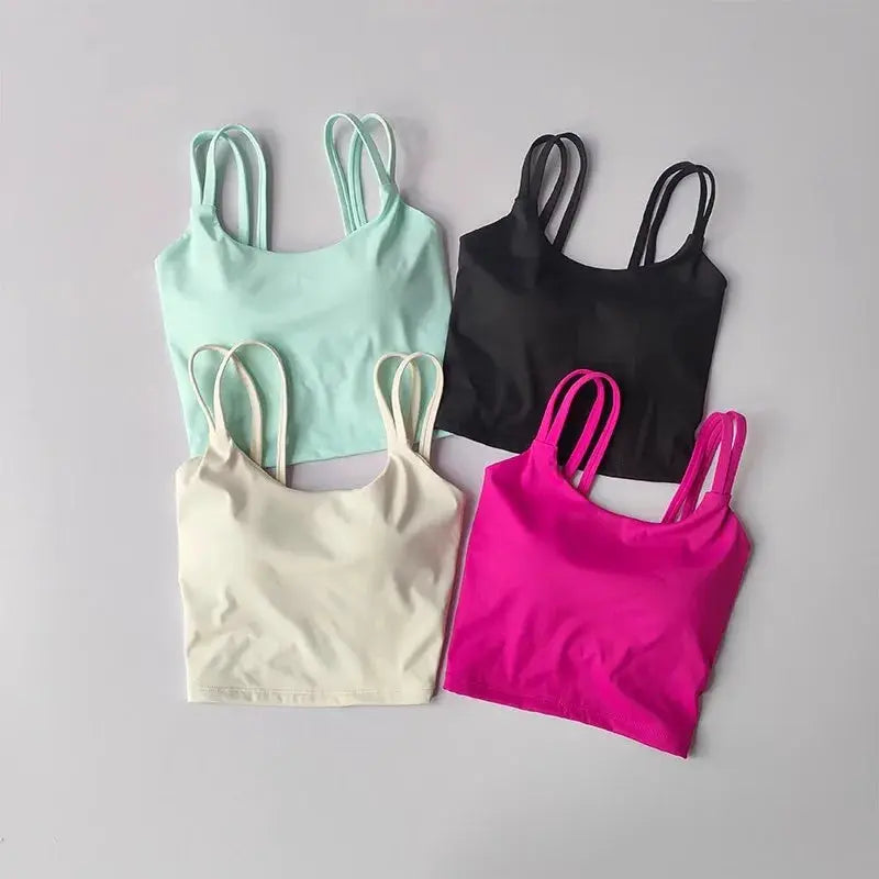 Women's Sports Bras Fitness Top, Sexy Lingerie, Push Up Fixed Pad, Yoga Bra, Back knotted Underwear, Running Vest, Gym Tops - Nova Trendz