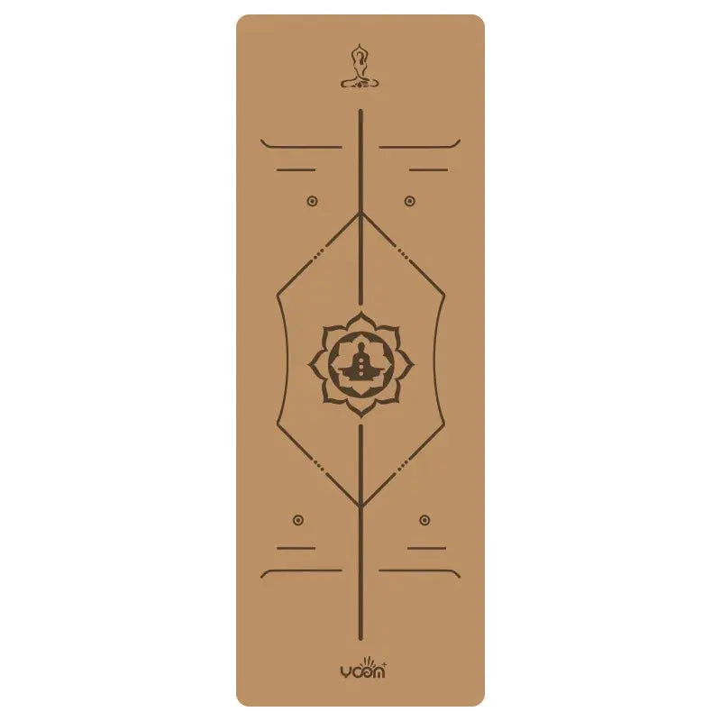 ‌Natural Rubber & Cork Yoga Mat - 68cm Extra-Wide 5mm Thick Gymnastic Mat with Laser-Engraved Alignment Lines & Logo Printing‌ ‌ Nova Trendz