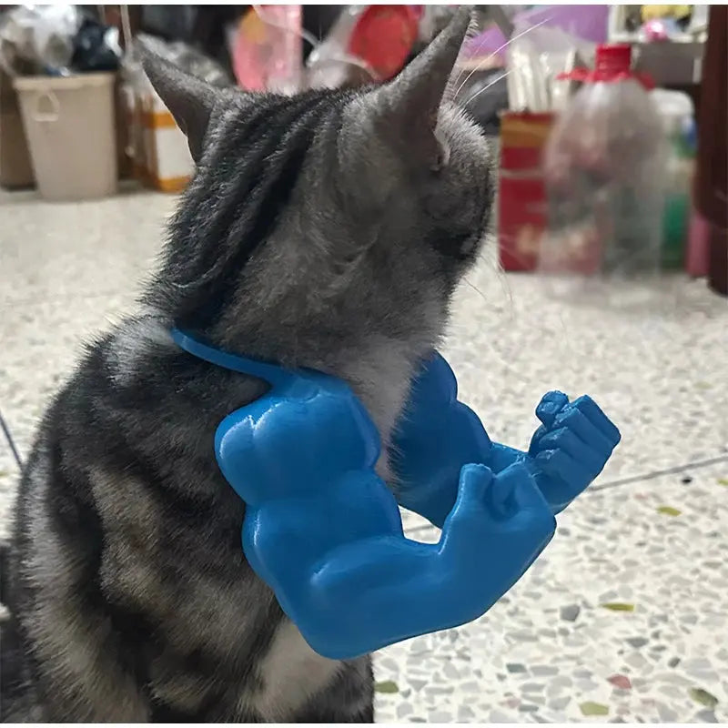 Cat Muscle Arms With Muscle 3D Printed Funny Cat's Neck Giant Arm Creative Arm For Pet Cosplay Halloween Costume Party Accessory Nova Trendz