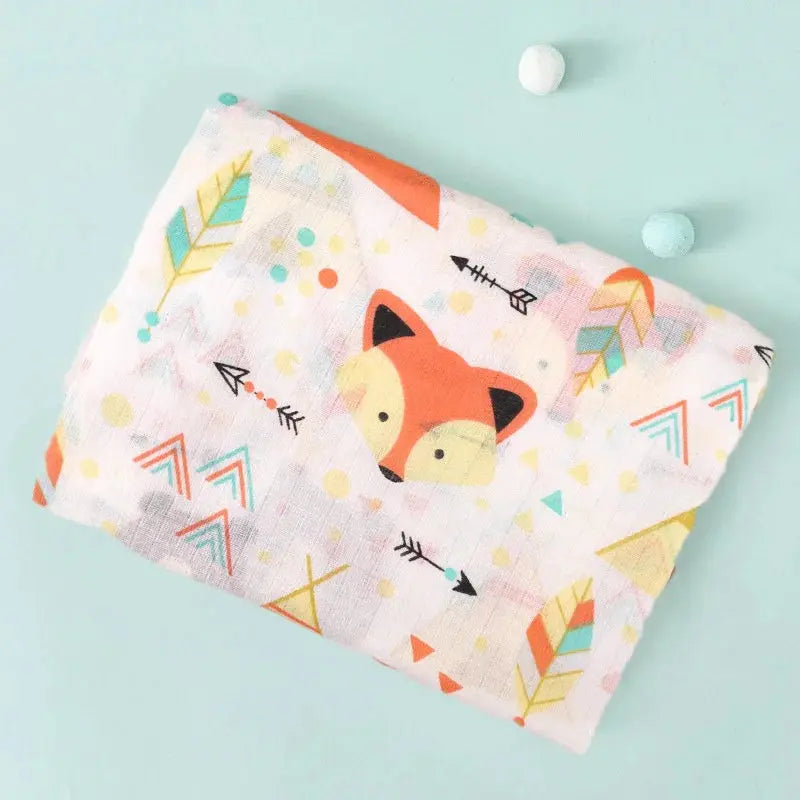 110cm Baby Swaddle Blanket Dual Layers  Blankets For Boys Girls Organic Cotton Soft Newborn Swaddle Wrap Burping Clothes - Nova Trendz