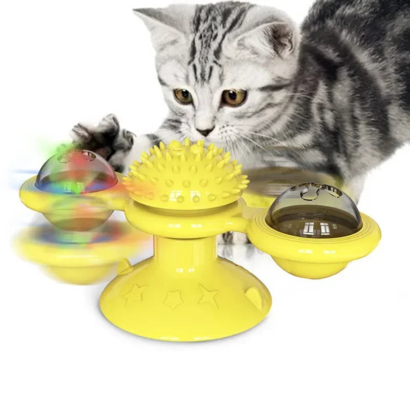 Kitten Toys For Indoor Cats Spinning Massage Toys For Kitten Wall Mount Cats Spinner Exercise Toy For Small Medium Large Cats