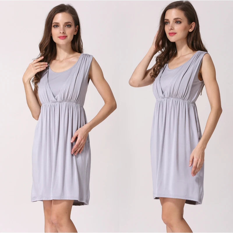 Summer Maternity Clothes Breastfeeding Dress Sleeveless Maternity Dresses For Pregnant Women Lactation Vest Nursing Skirt