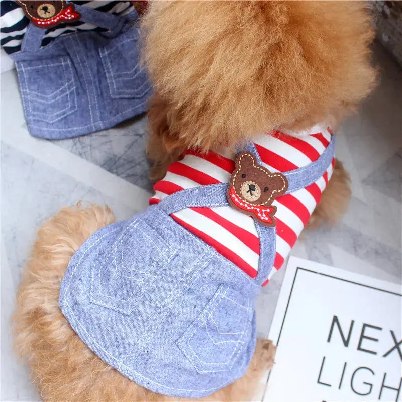 Cute Pets Clothes For Yorkshire Terrier Dogs Little Puppies Small Animals Breeds Striped Summer Wedding Princess Cats Dresses - Nova Trendz