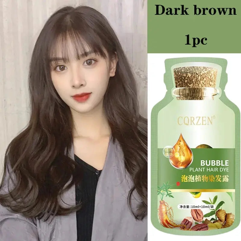 Pure Natural Herbal Hair Dye Shampoo Change Hair Color Cover Gray Hair White Hair Treatment Bubble Plant Hair Dye Hair Care Nova Trendz