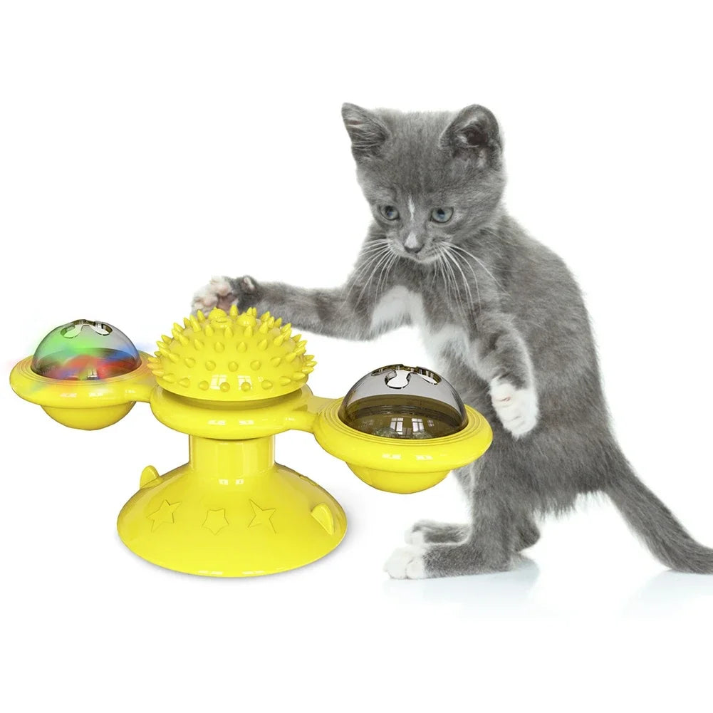 Kitten Toys For Indoor Cats Spinning Massage Toys For Kitten Wall Mount Cats Spinner Exercise Toy For Small Medium Large Cats