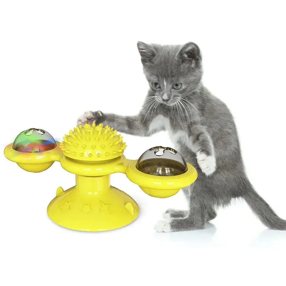 Kitten Toys For Indoor Cats Spinning Massage Toys For Kitten Wall Mount Cats Spinner Exercise Toy For Small Medium Large Cats - Nova Trendz