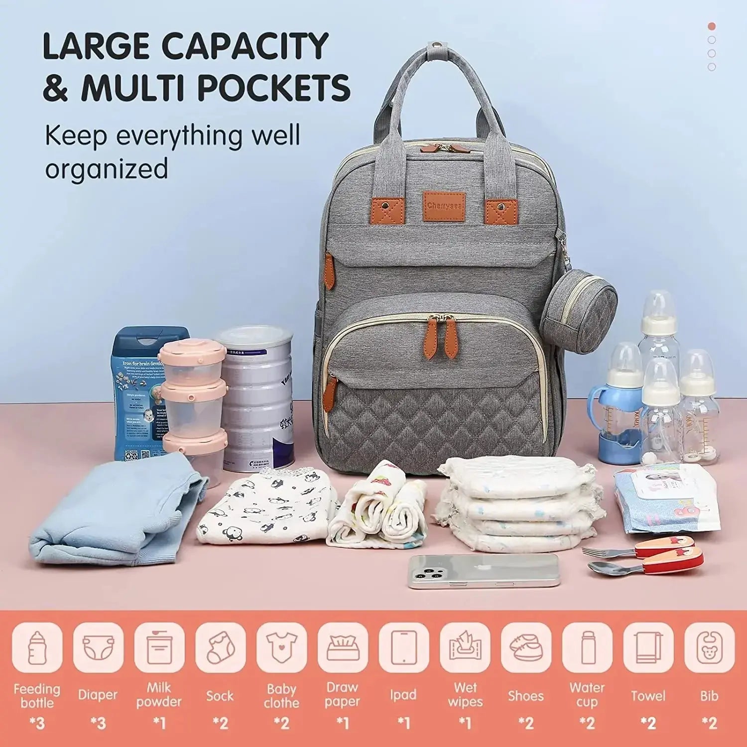 3 In 1 Diaper Bag Backpack Foldable Baby Bed Waterproof Travel Bag with USB Charge Diaper Bag Backpack with Changing Bed 3 types Nova Trendz