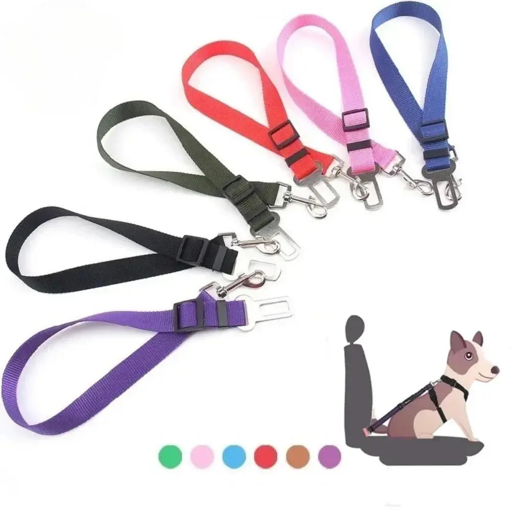 Dog Harness Lead Clip Safety Lever Traction Dog Collars Dogs Accessoires Adjustable Pet Cat Dog Car Seat Belt Pet Seat Vehicle Nova Trendz