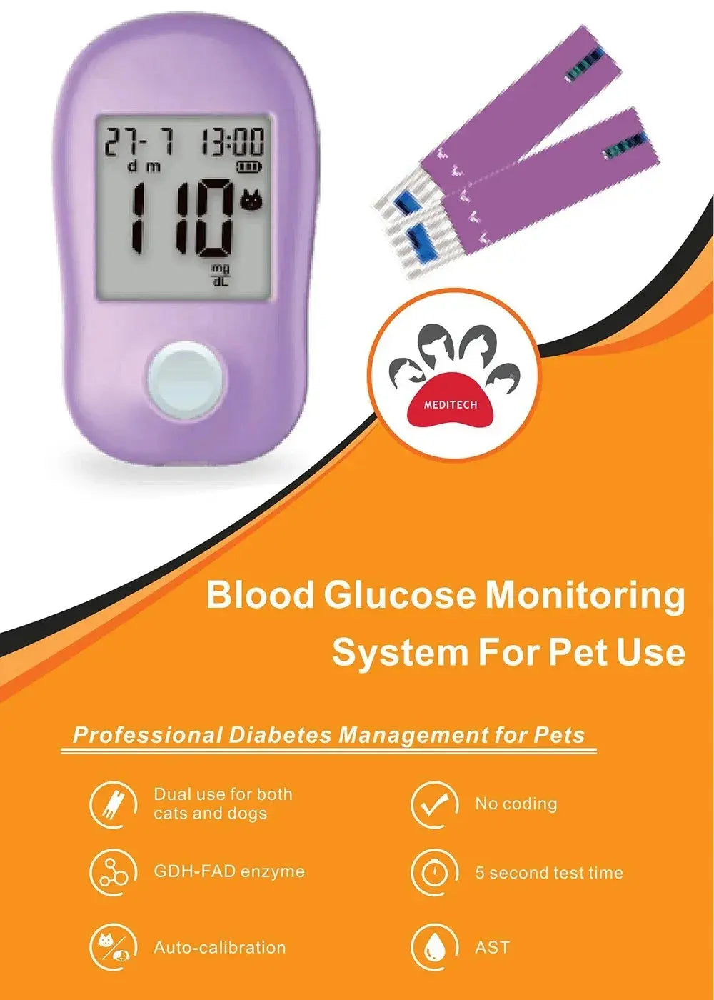 Blood Glucose Meter Blood Glucose Monitoring System For Pet Use Professional Diabetes Management for Pets Accessories Clinic Nova Trendz