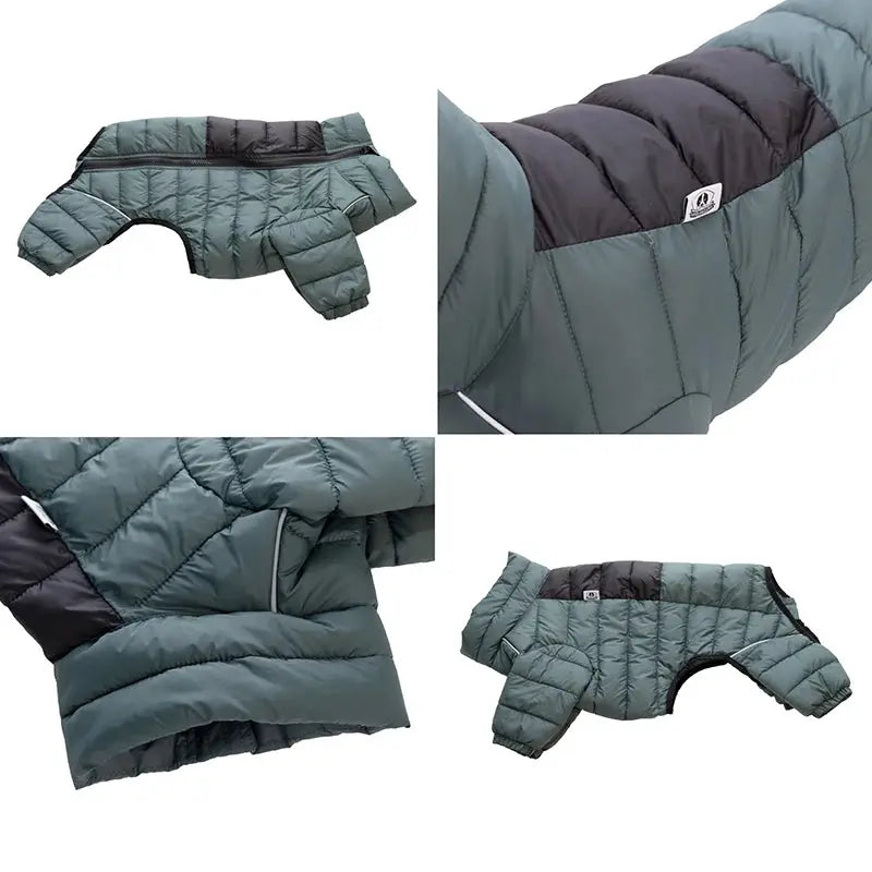 Dog Thicken Cotton-padded Coat Pet Warm Down Jacket Windproof 4 Legs Pet Outfit Winter Greyhound Husky Corgi Chihuahua Clothes - Nova Trendz