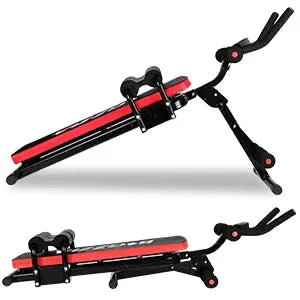Adjustable Ab Exercise Bench, Abdominal Workout Machine Foldable Sit Up Bench, Full Body Exercise Equipment with LCD Monitor Nova Trendz